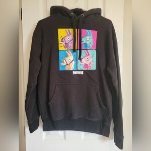 Fortnite Black Hoodie with Colorful Llama Design